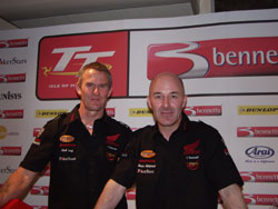 Sidecar legend Dave Molyneux (right) and passenger Rick Long